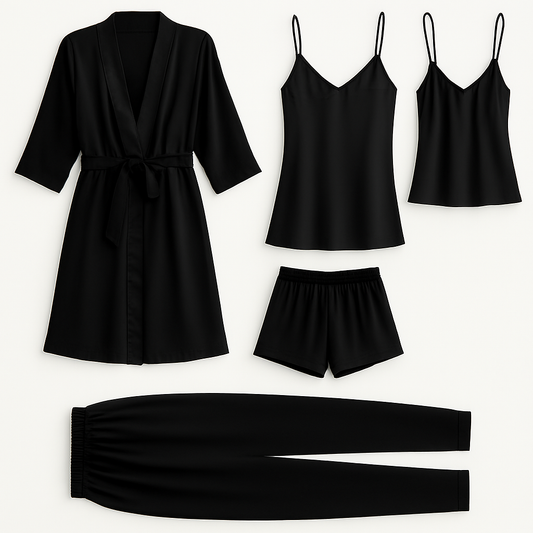 5-Piece Satin Sleepwear Set