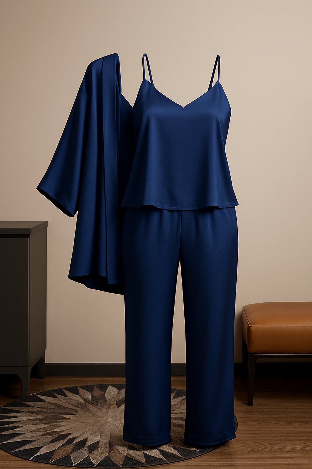 3-Piece Premium Satin Sleepwear Set for Women