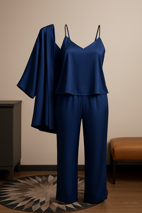 3-Piece Premium Satin Sleepwear Set for Women
