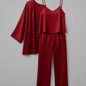 3-Piece Premium Satin Sleepwear Set for Women