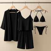 5-Piece Satin Sleepwear Set