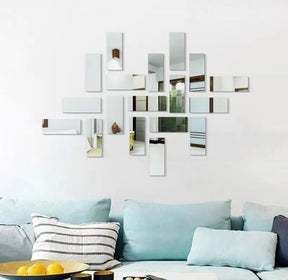 Fashion 18pc Set Acrylic Mirror Wall Stickers ( Golden And Silver Color )