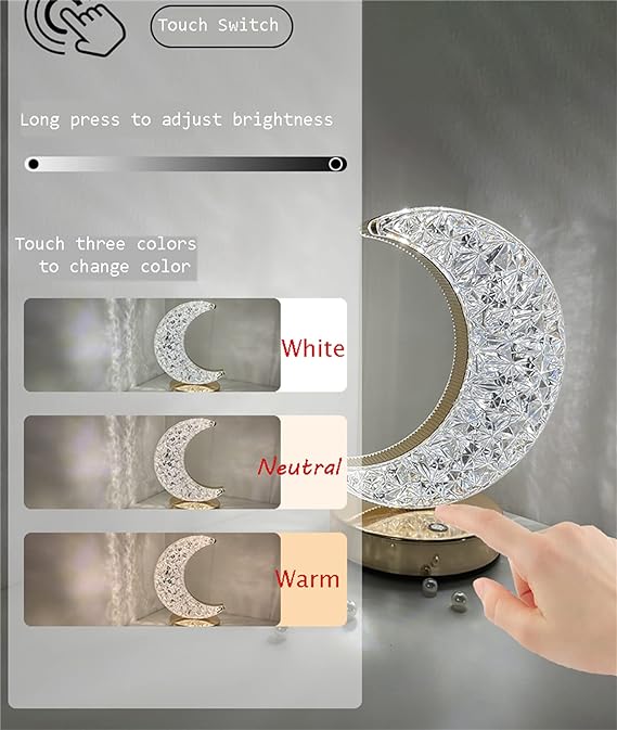 Moon Table Lamp Usb Chargeable (3 Shades)