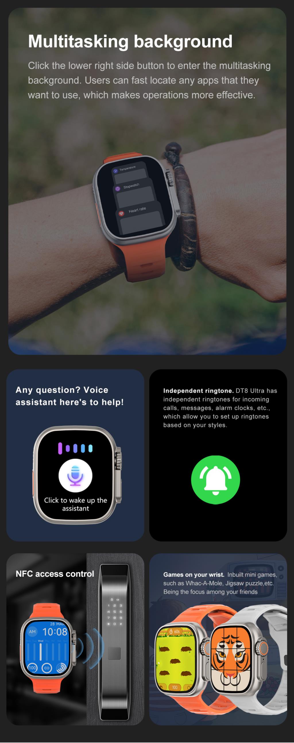 T900 Ultra 100% Original Waterproof Smart Watch Big 2.09