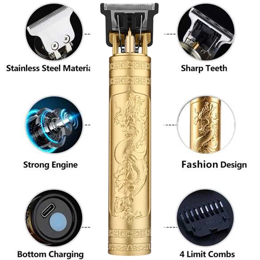 T9 Trimmer Dragon Rechargeable ( Metal )